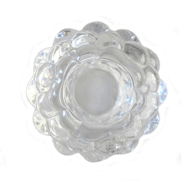 Orrefors Raspberry Crystal Votive Candle Holder Sweden - Picture 3 of 5